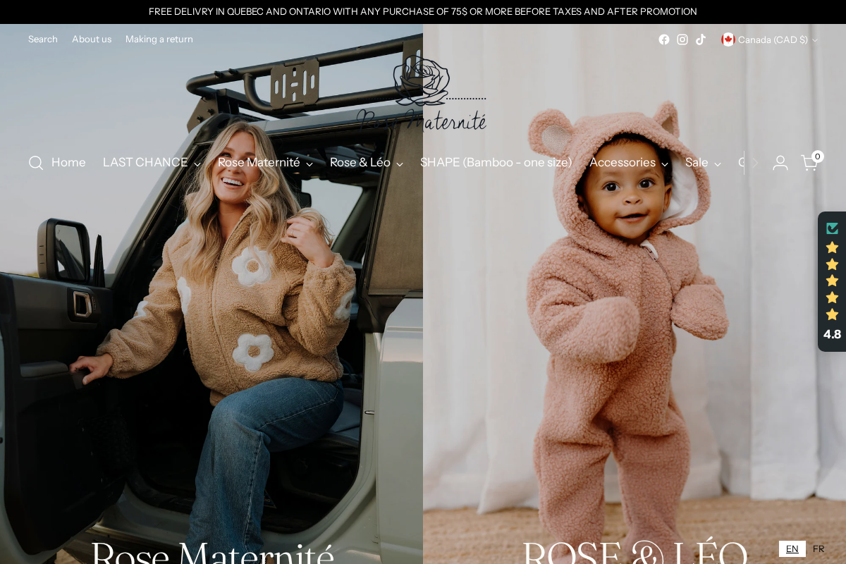 ROSE MATERNITÉ homepage screenshot