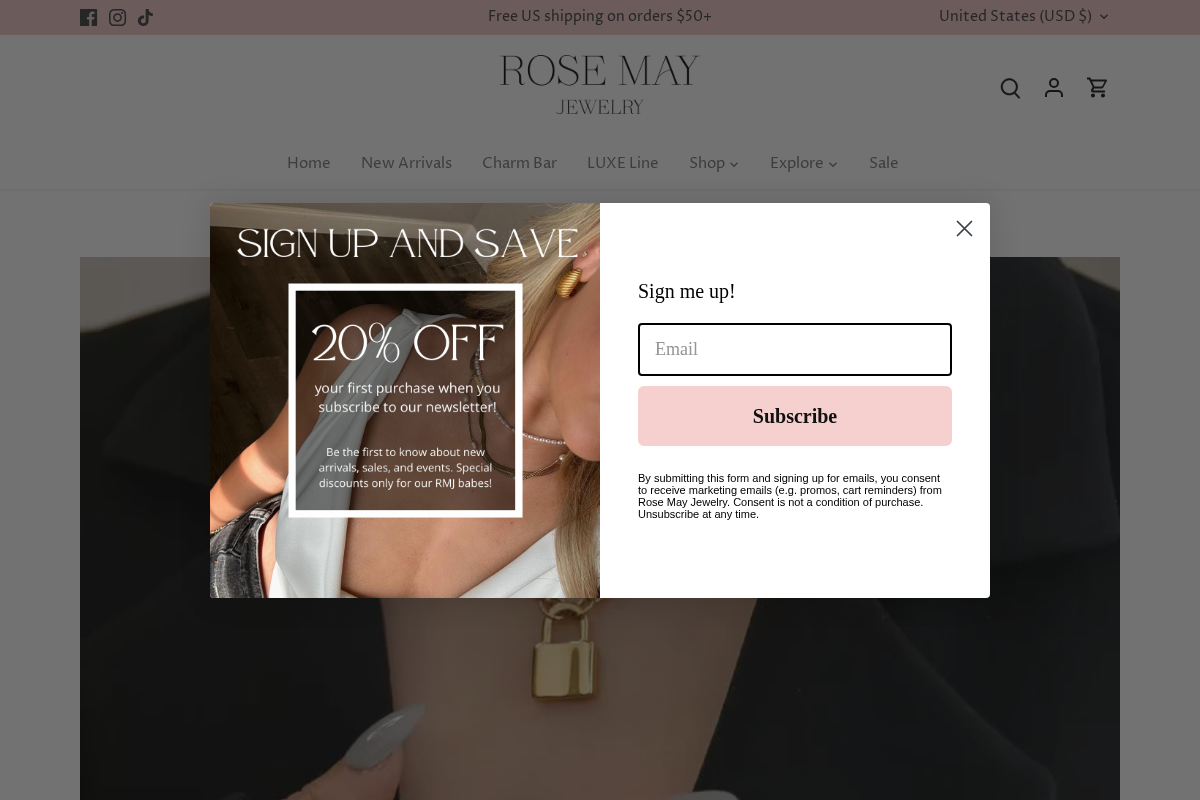 Rose May Jewelry homepage screenshot