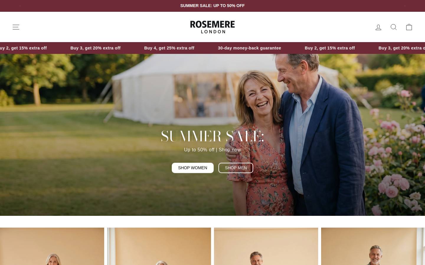 Rosemere London homepage screenshot