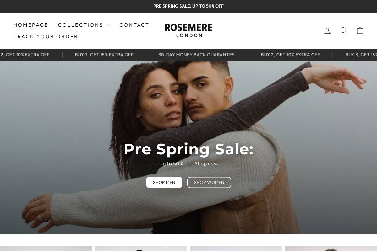 Rosemere London homepage screenshot