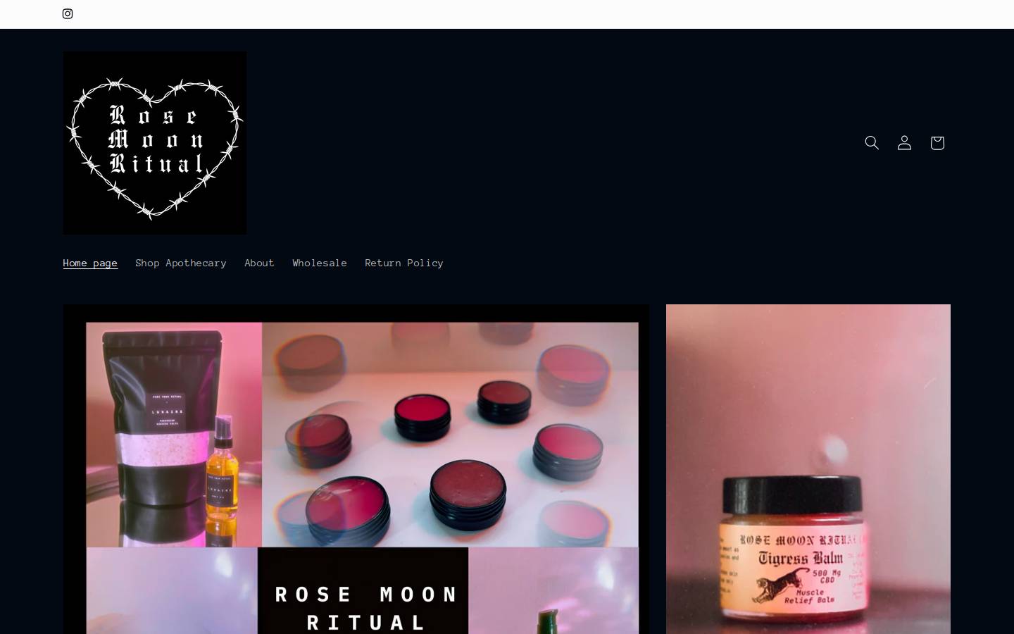 rosemoonritual.com homepage screenshot