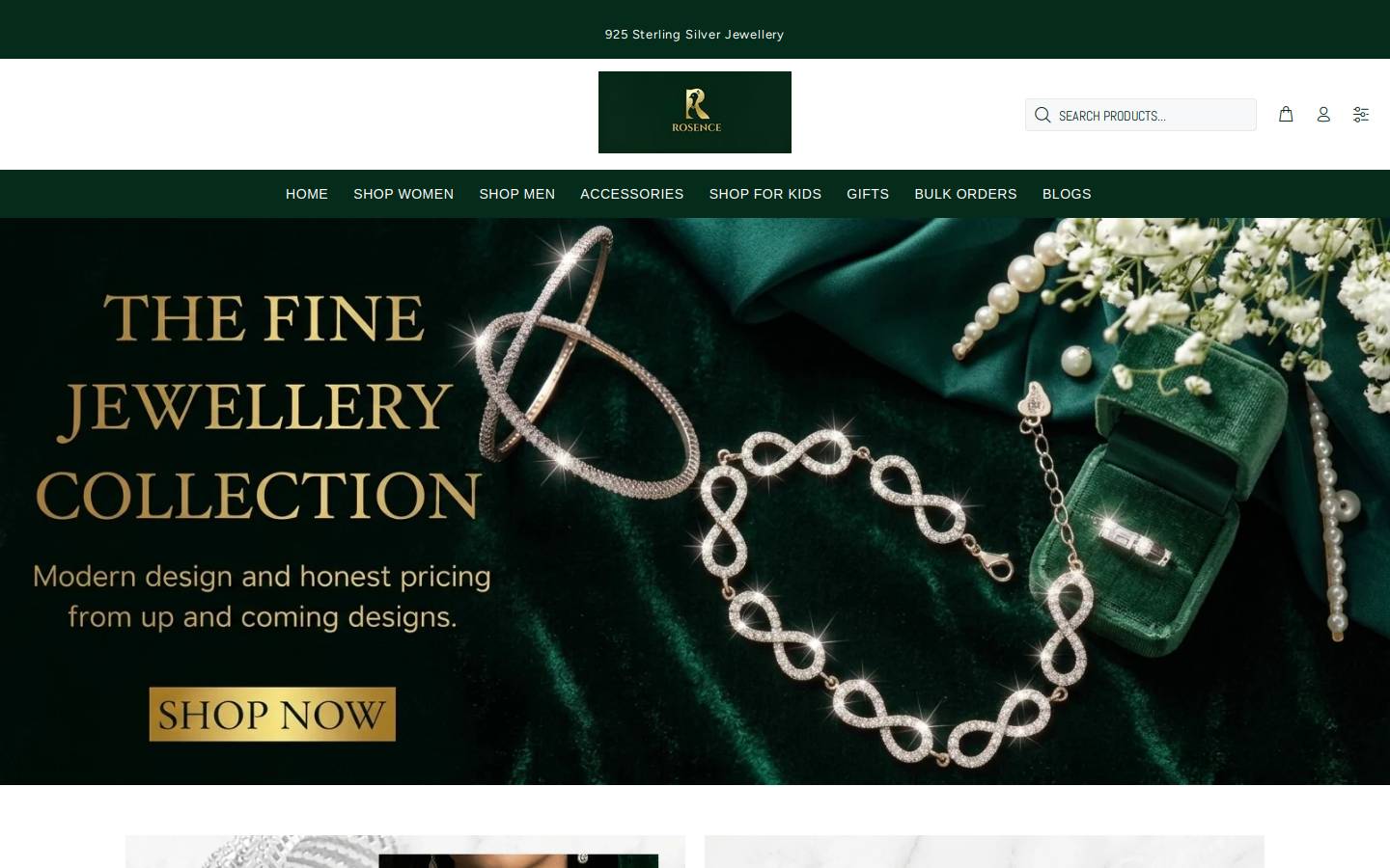 rosencejewels.com homepage screenshot