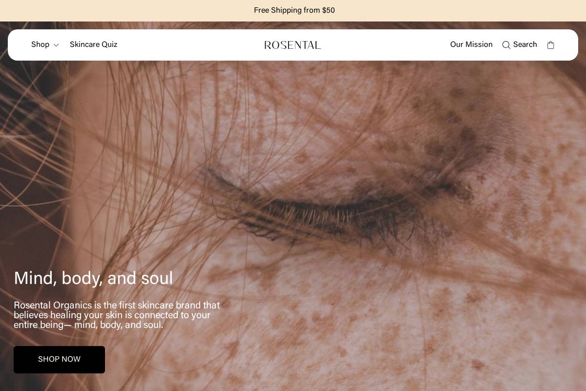 rosentalorganics.com homepage screenshot
