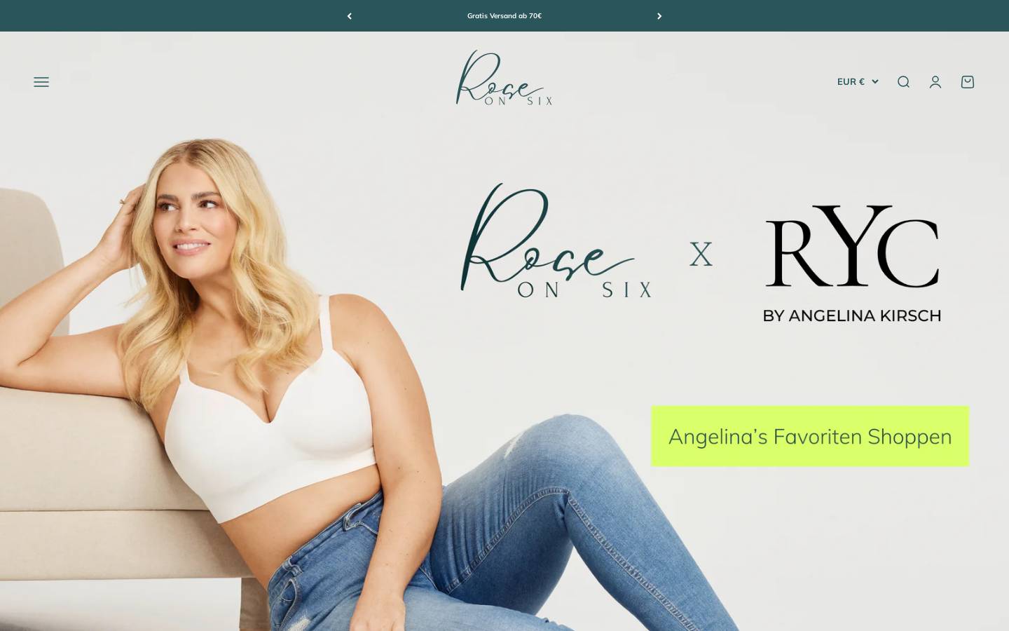 Rose on Six homepage screenshot