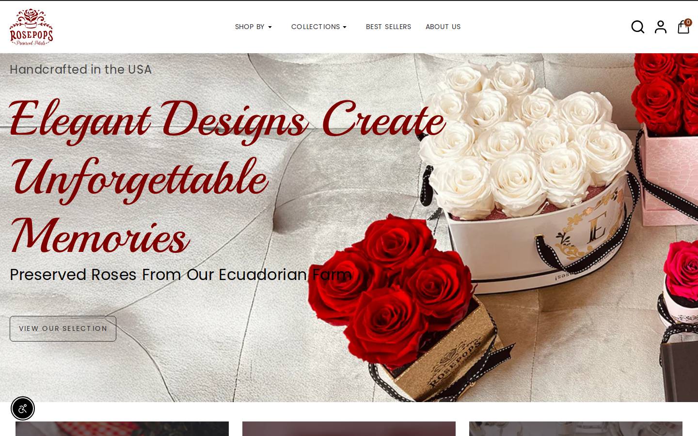 Rosepops homepage screenshot