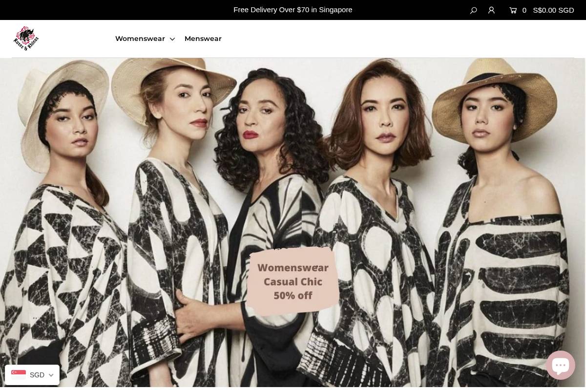 Roses & Rhinos homepage screenshot