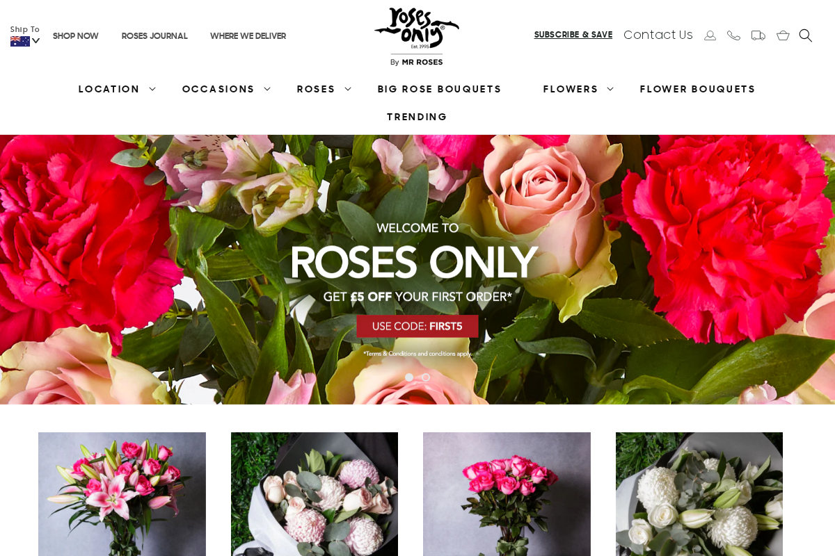 Rosesonly homepage screenshot
