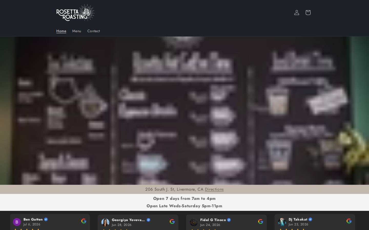 rosettaroasting.com homepage screenshot