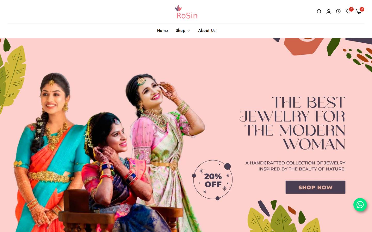 rosinjewellery.com homepage screenshot