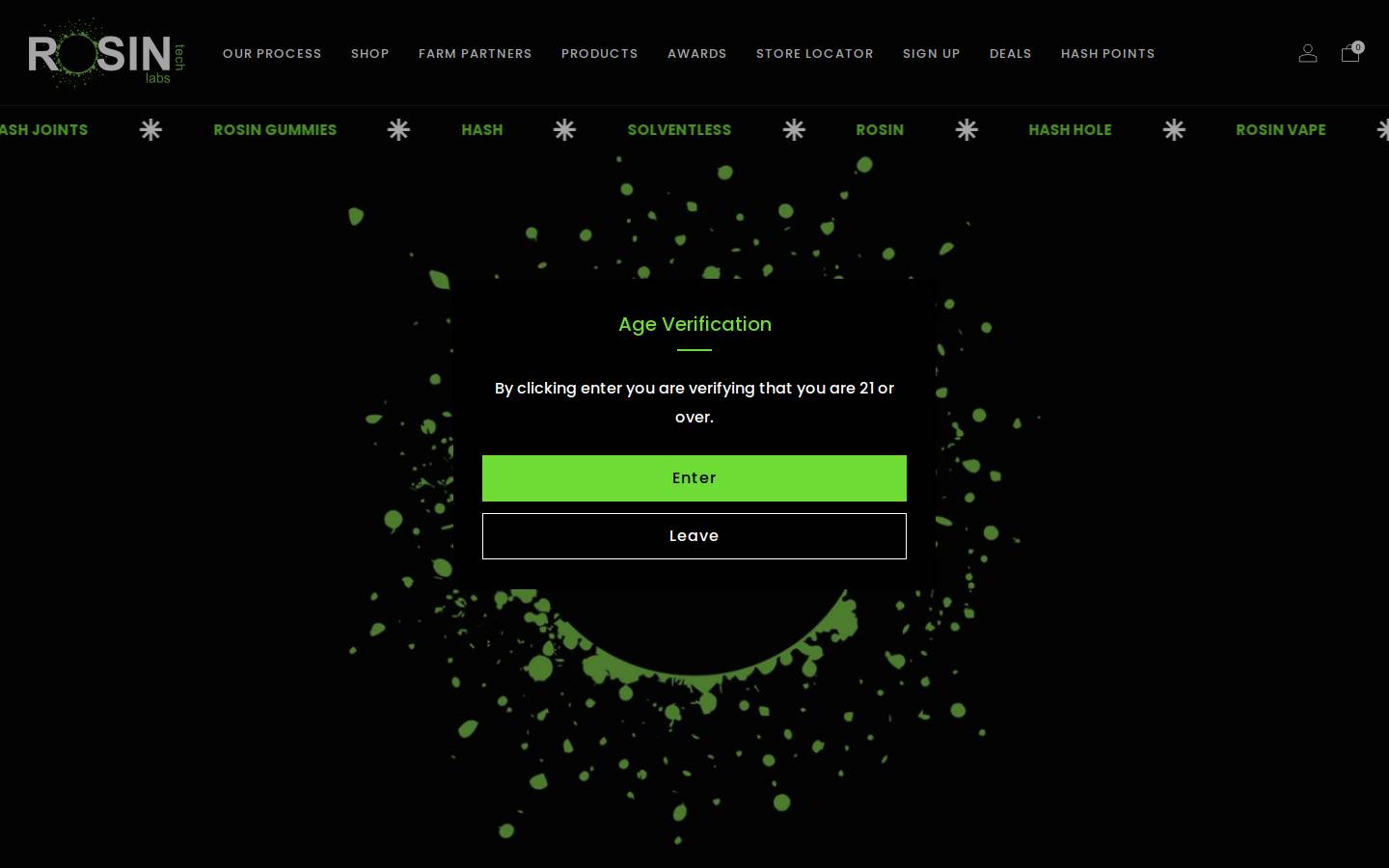 Rosin Tech Products homepage screenshot