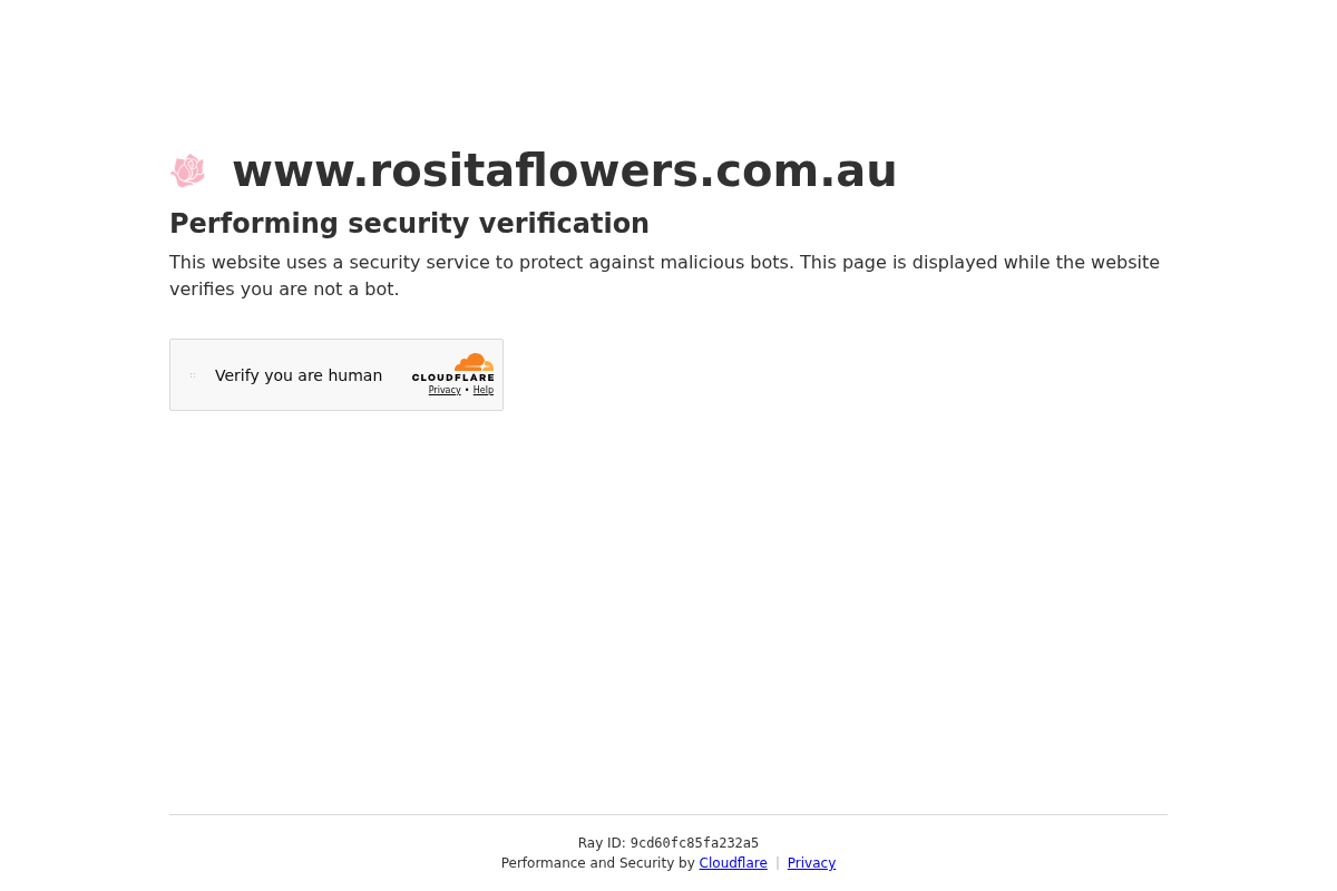 rositaflowers.com.au homepage screenshot