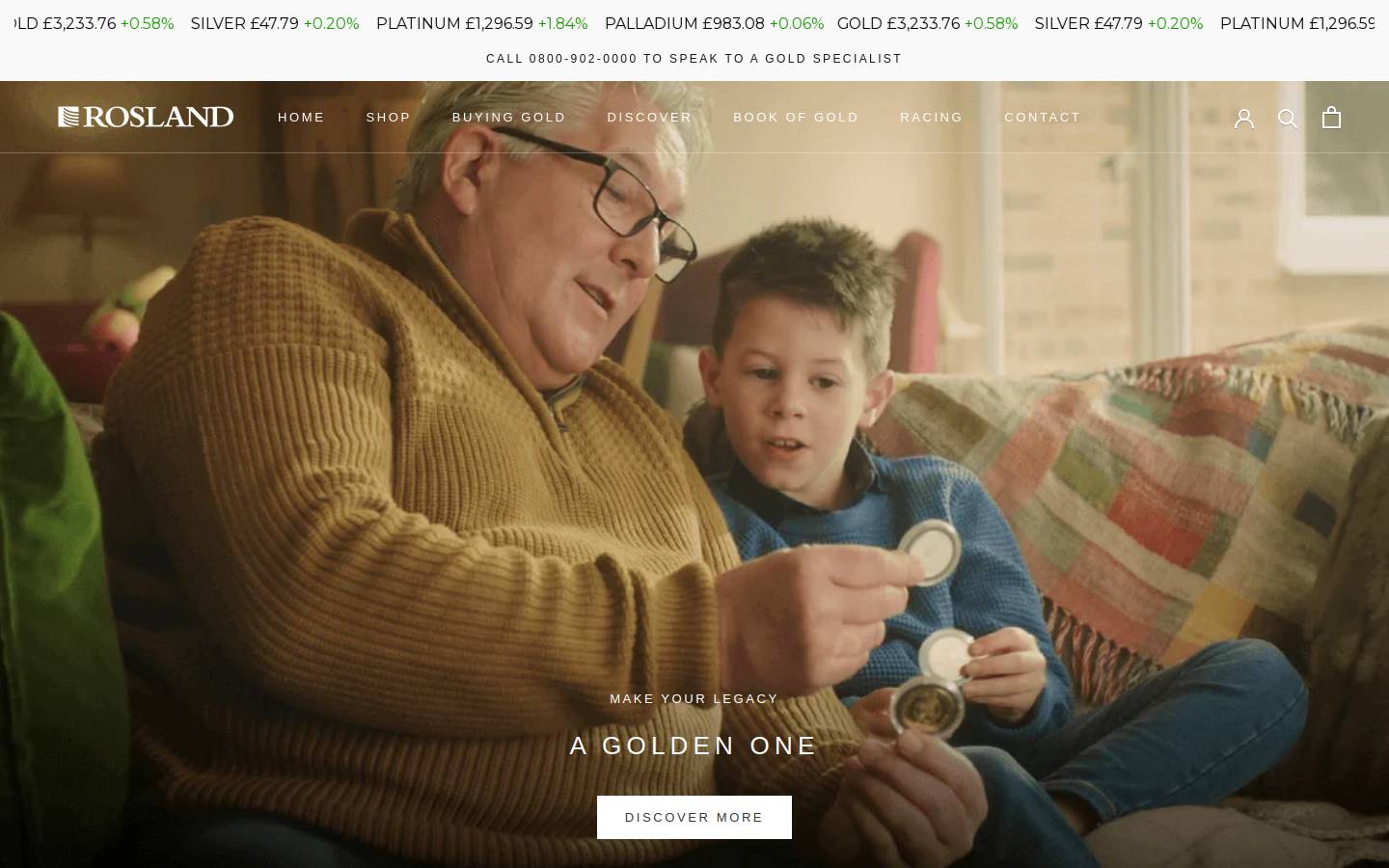 roslandgold.co.uk homepage screenshot