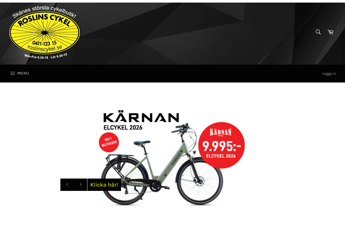 Roslinscykel homepage screenshot