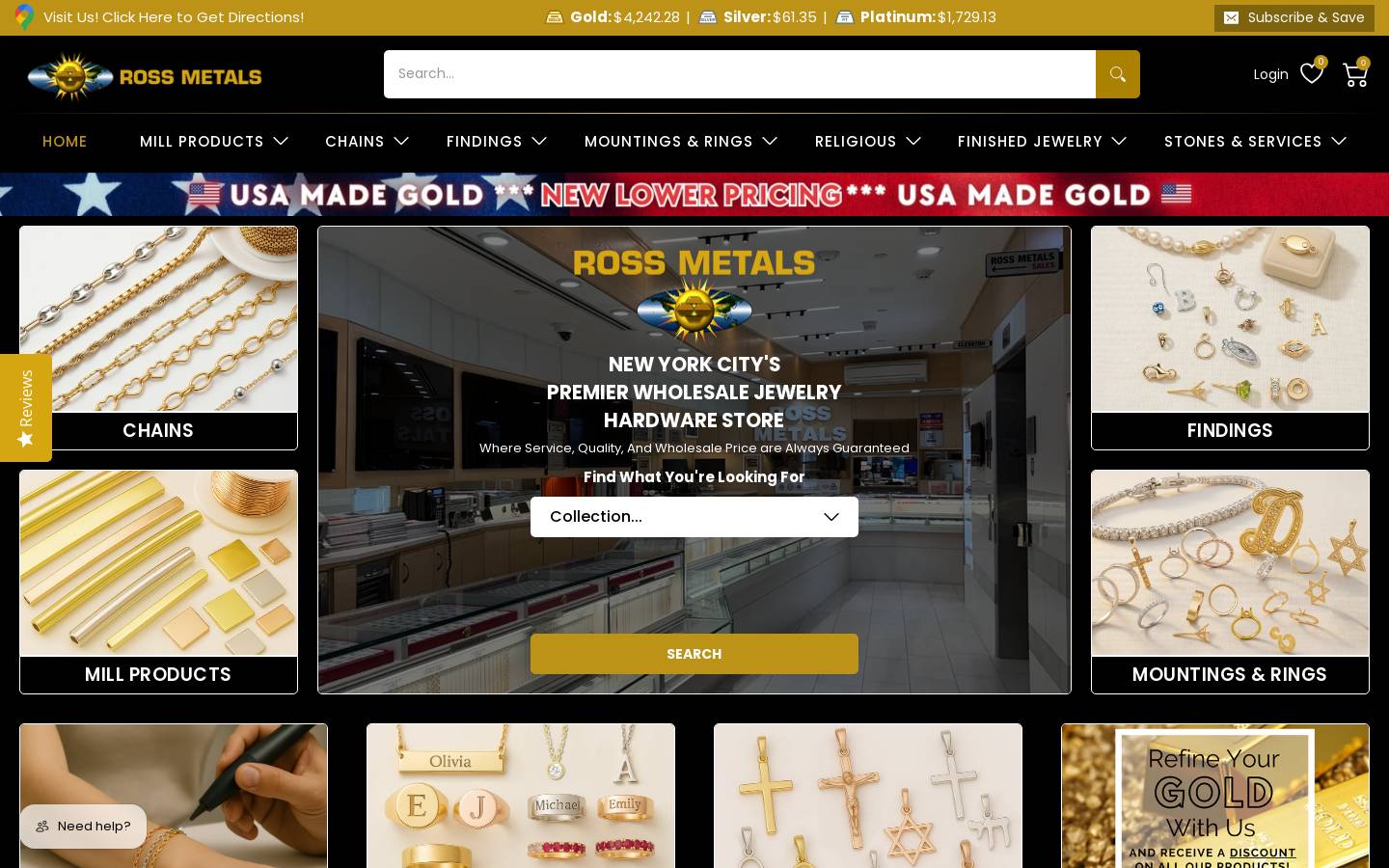 rossmetals.com homepage screenshot