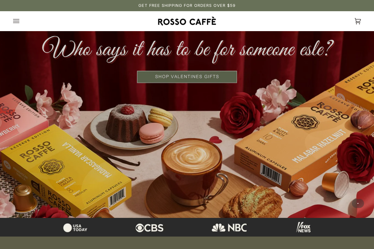 rossocaffe.com homepage screenshot