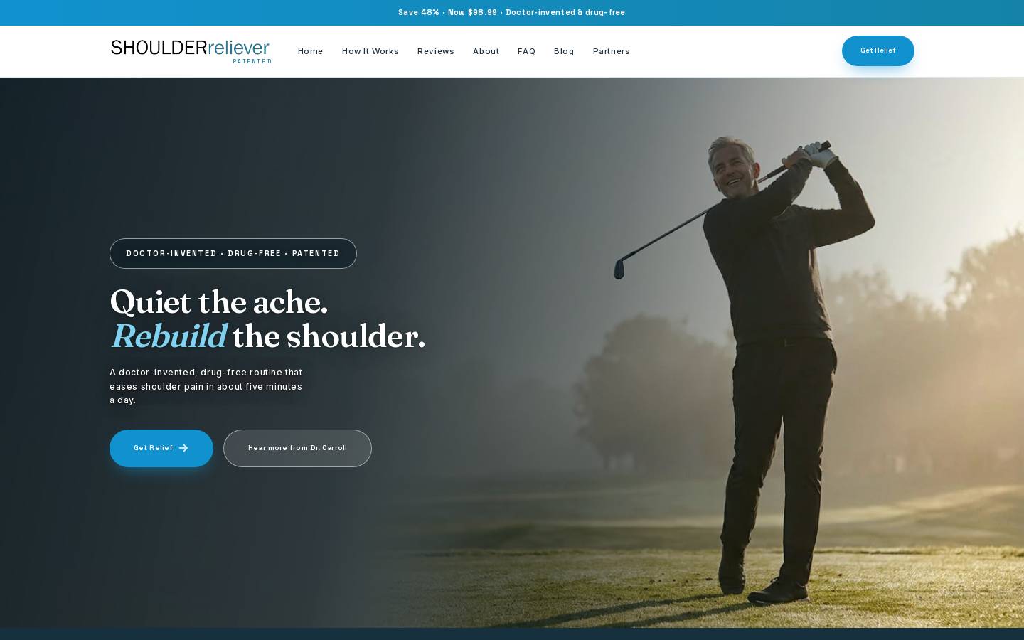 rotatoreliever.com homepage screenshot