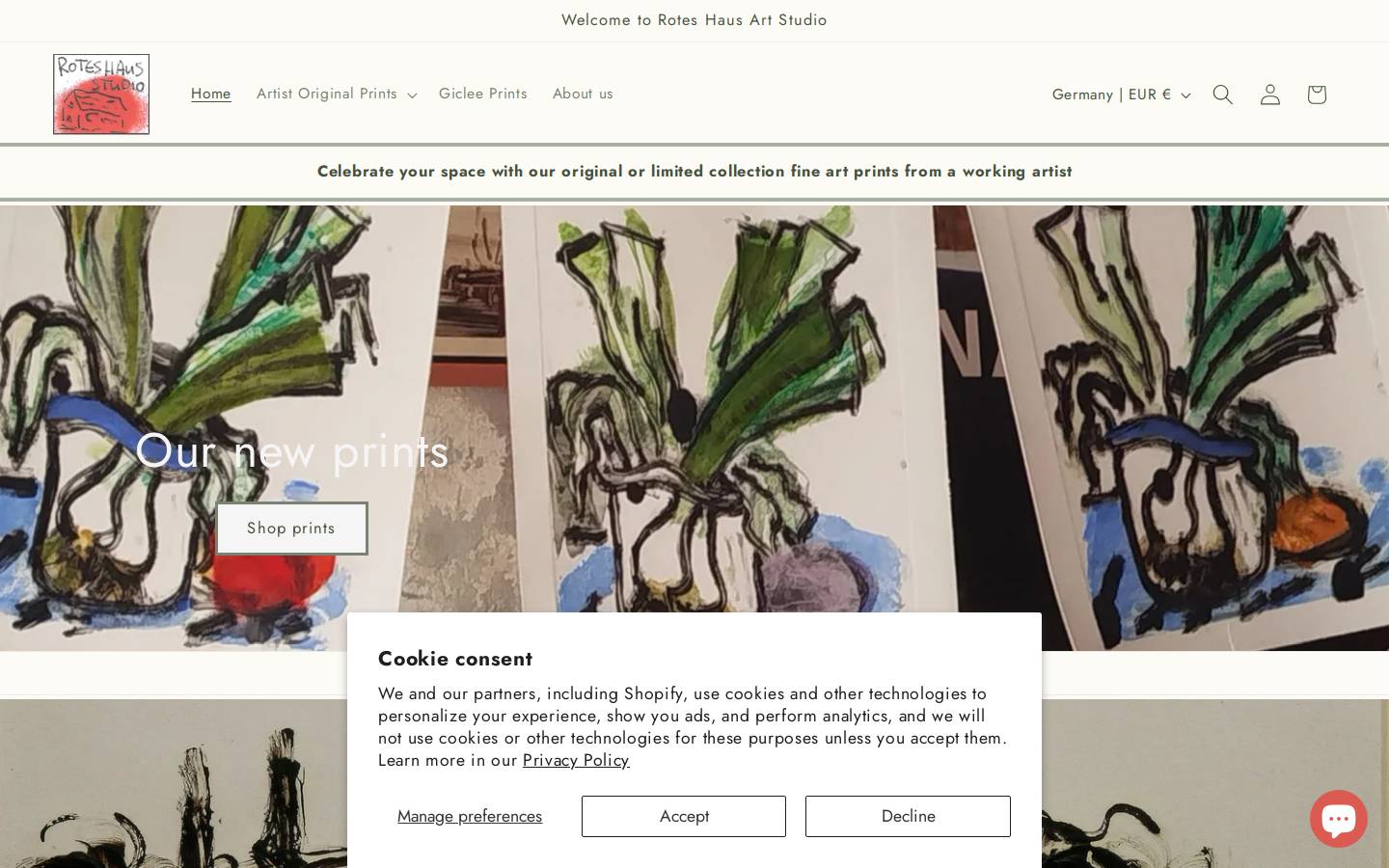 roteshausstudio.com homepage screenshot