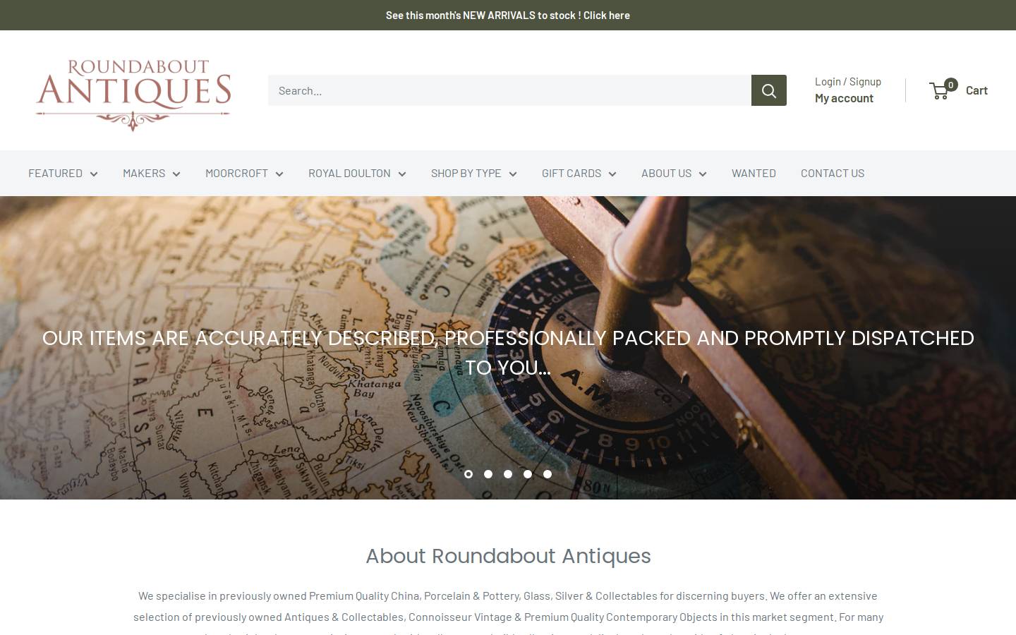 roundaboutantiques.com.au homepage screenshot