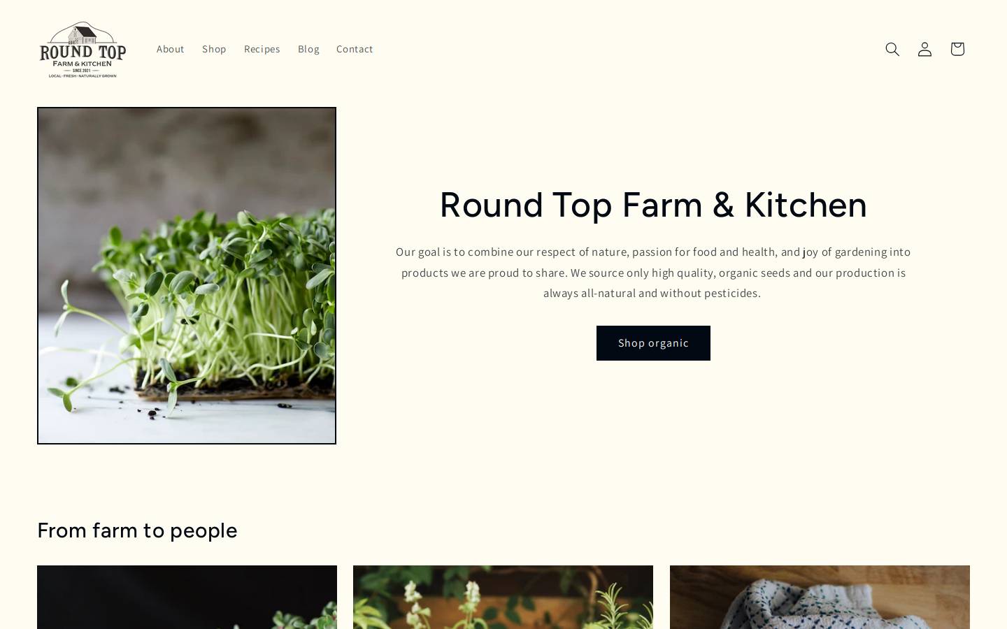 roundtopfarmandkitchen.com homepage screenshot