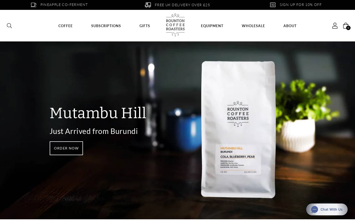Rounton Coffee homepage screenshot