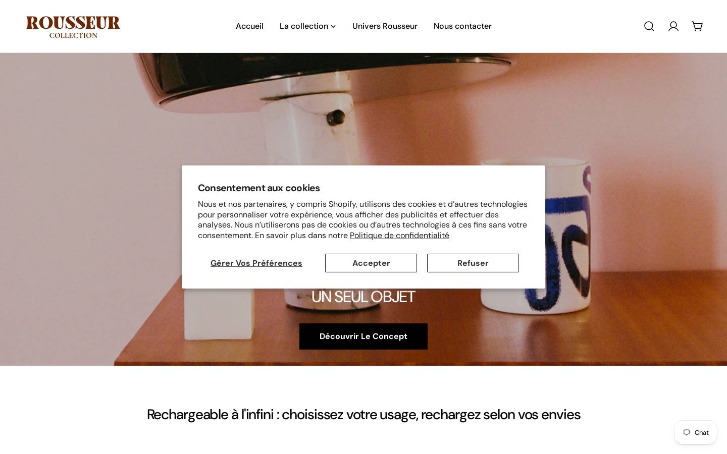 Rousseurcollection homepage screenshot