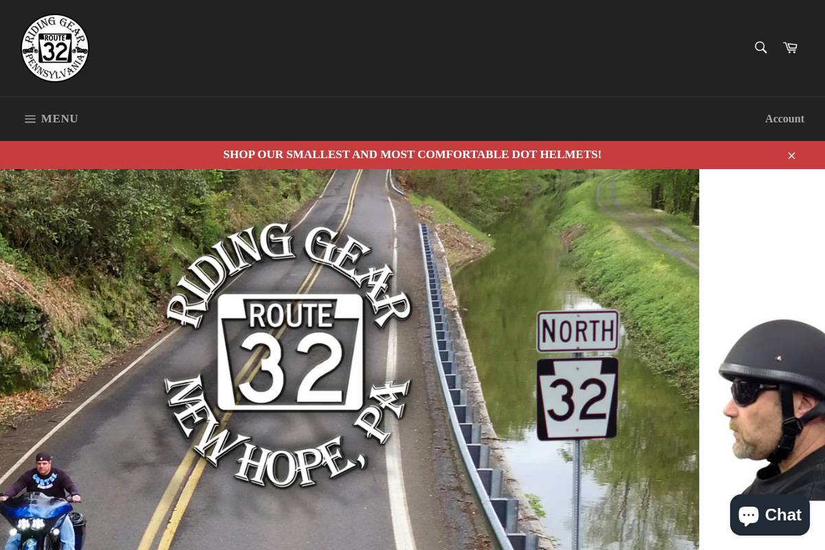 route32ridinggear.com homepage screenshot