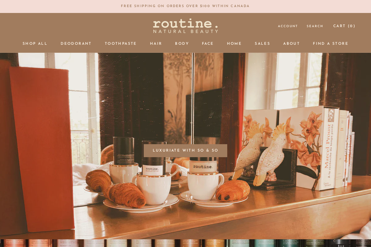 routinecream.com homepage screenshot