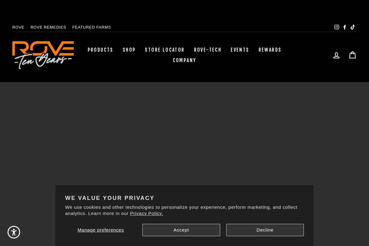 rovebrand.com homepage screenshot