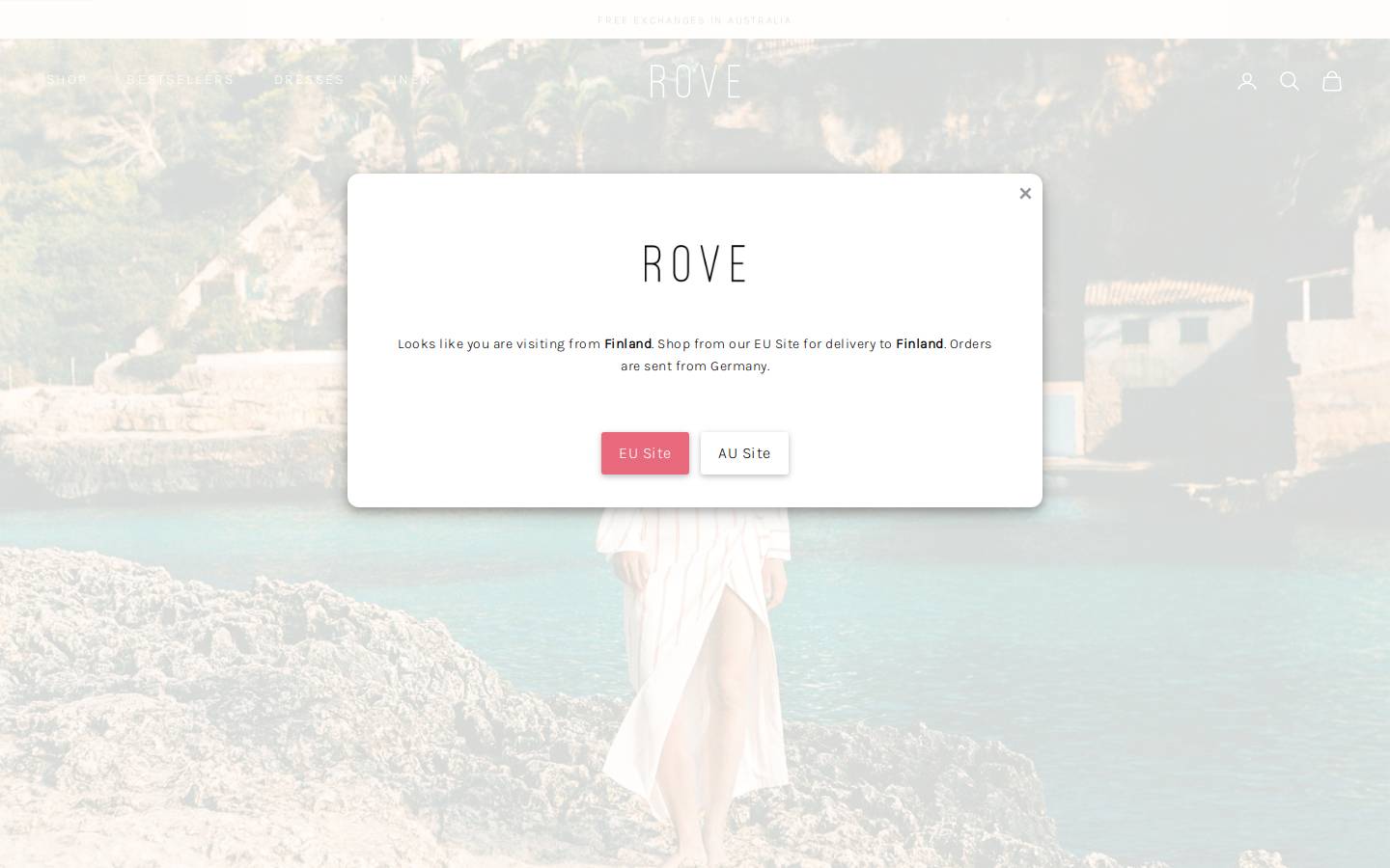 roveclothing.com homepage screenshot
