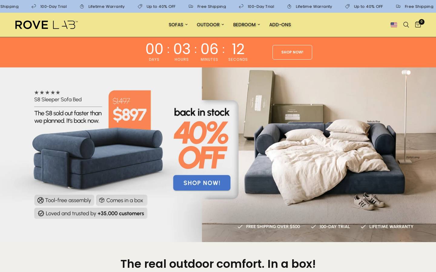 Rove Lab homepage screenshot