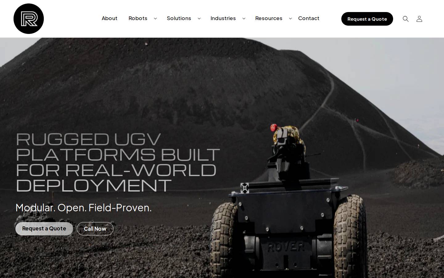 roverrobotics.com homepage screenshot