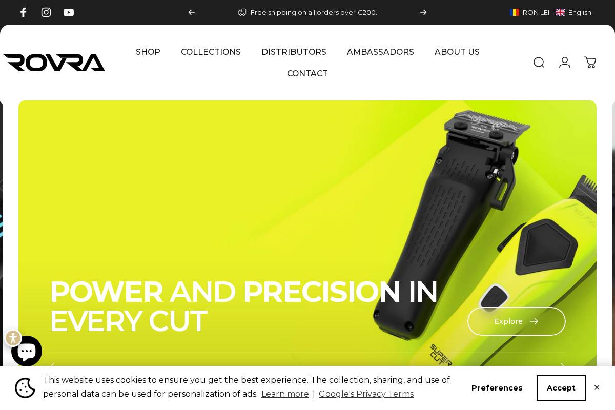 rovra.com homepage screenshot