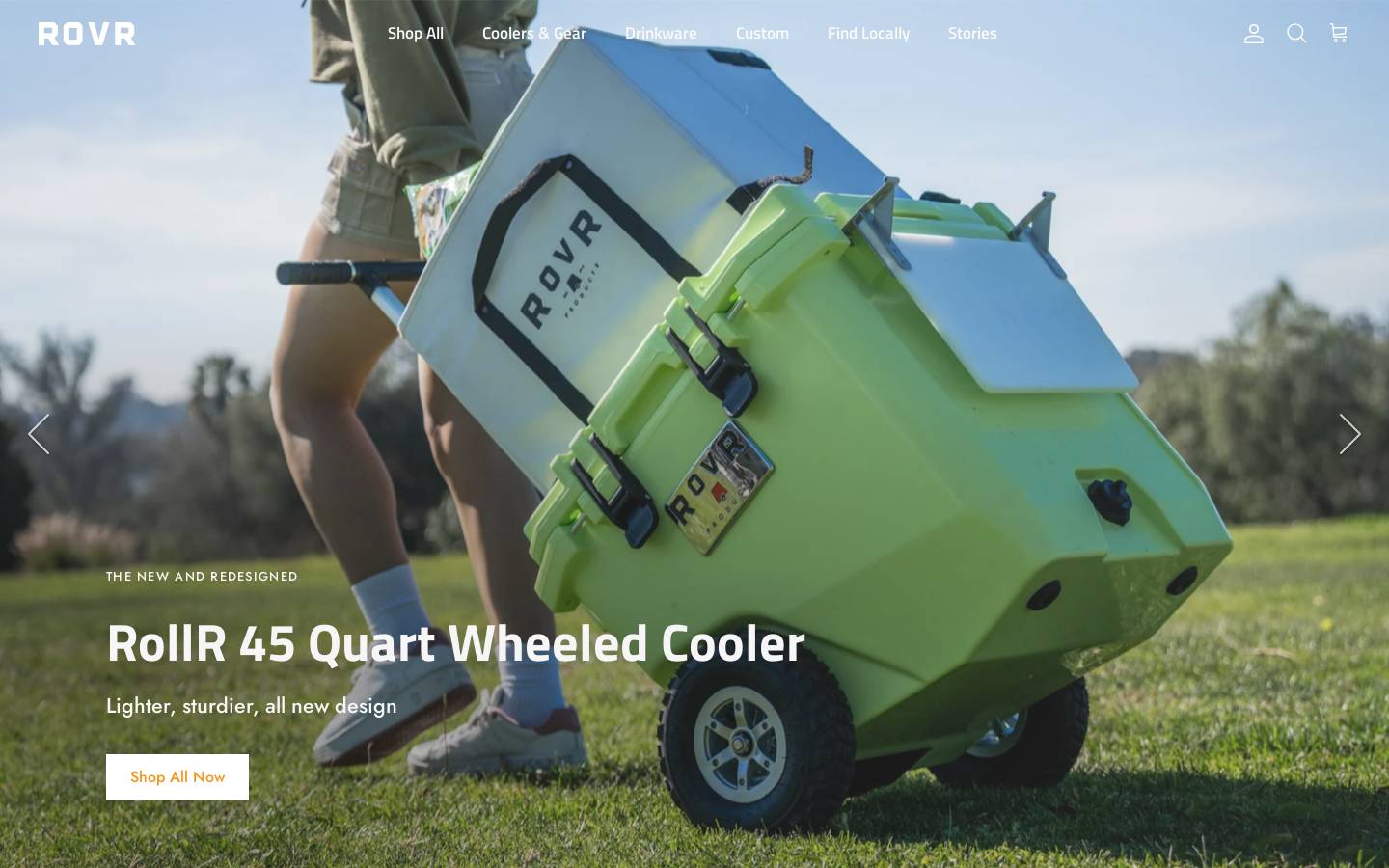 RovR Products homepage screenshot