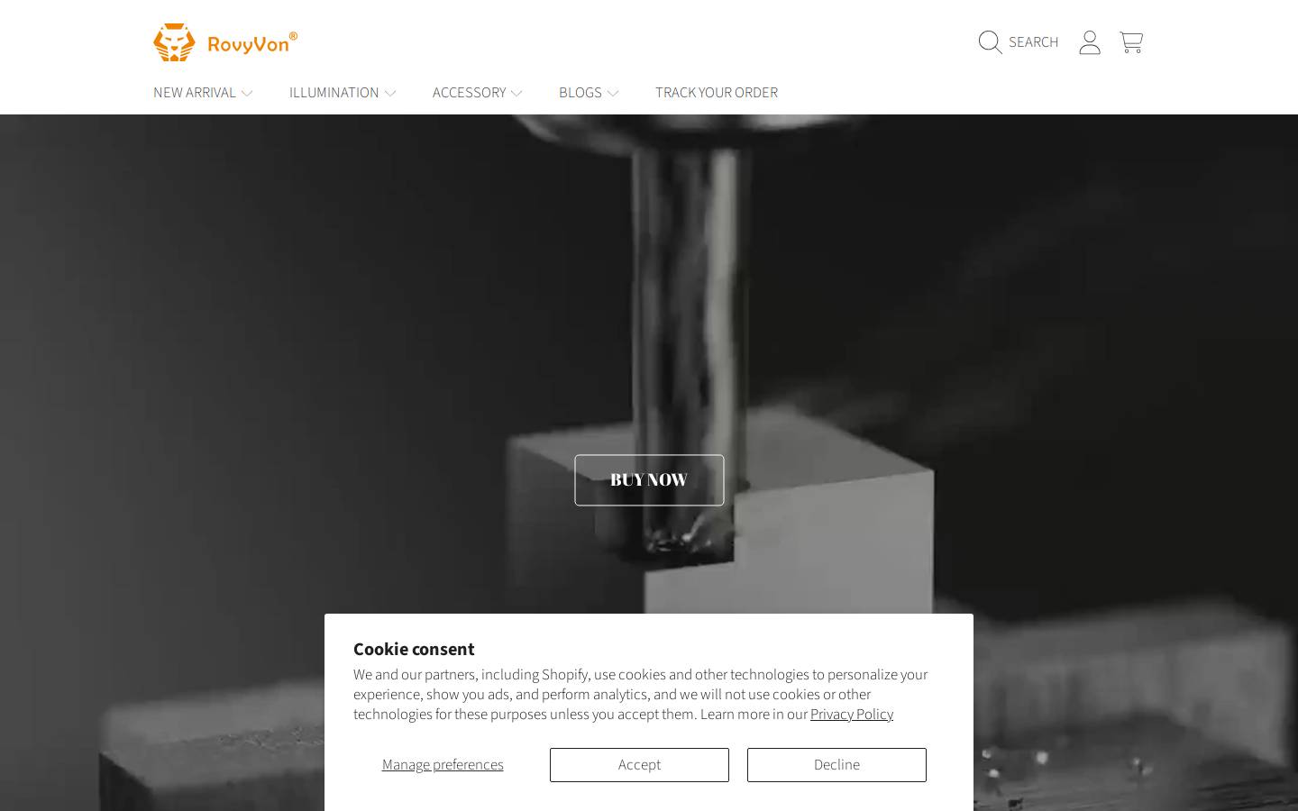rovyvon.com homepage screenshot