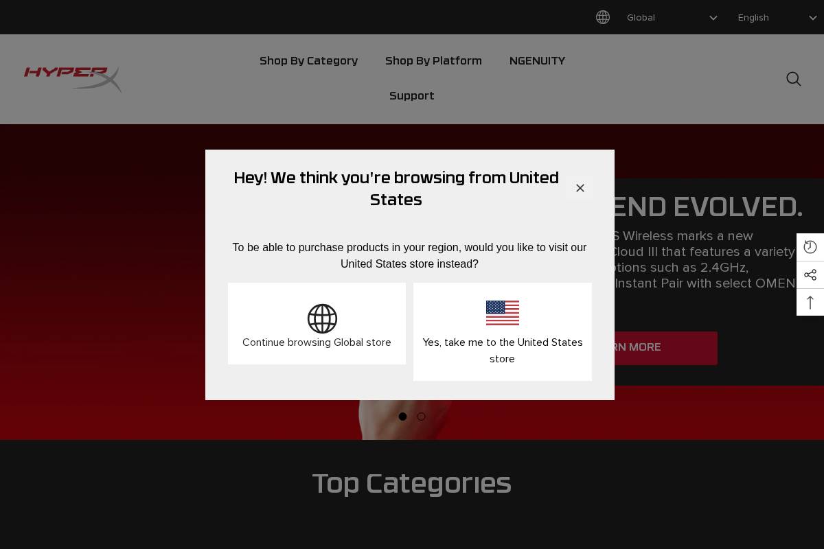 row.hyperx.com homepage screenshot