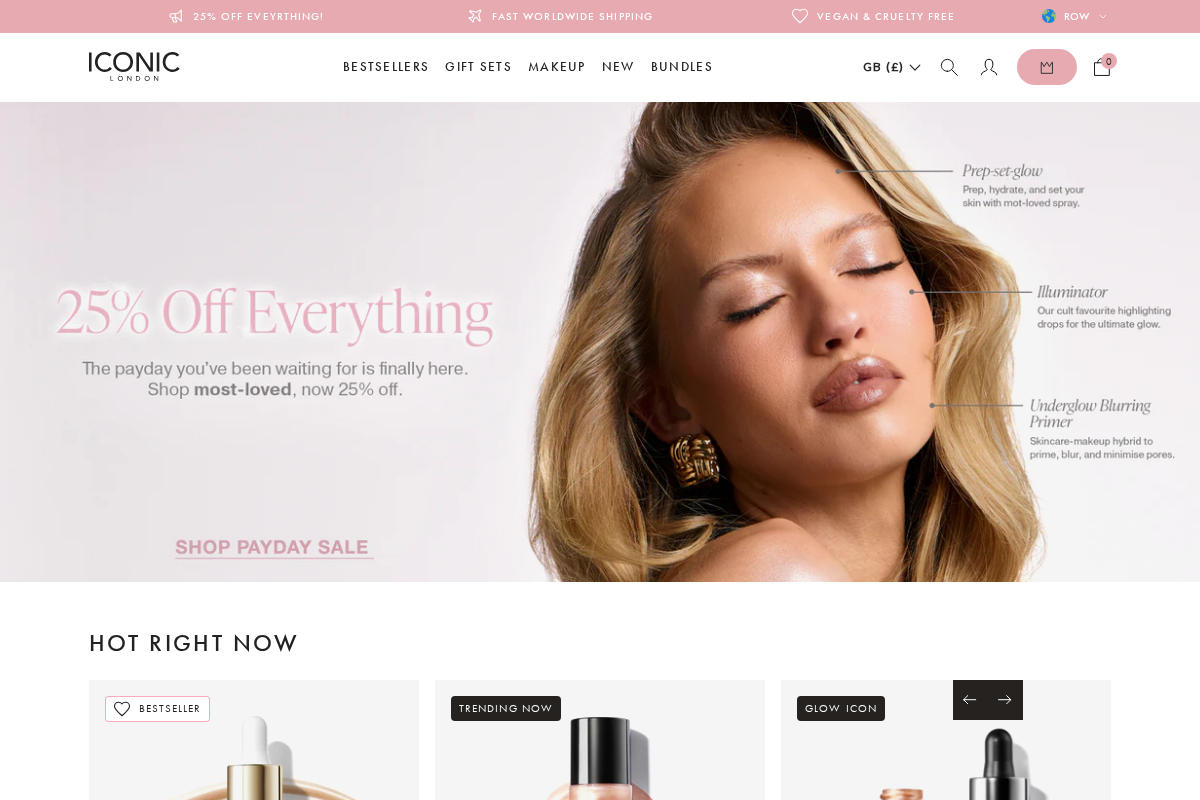 ICONIC LONDON ROW homepage screenshot