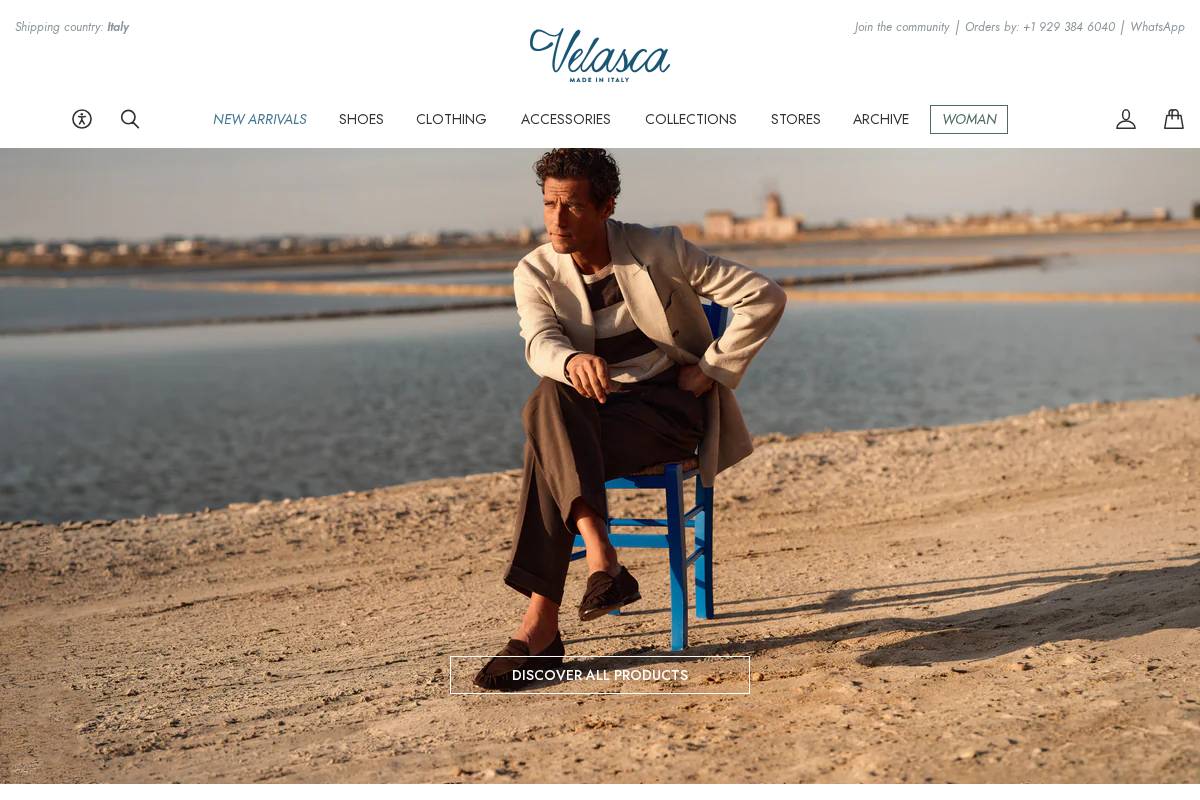 row.velasca.com homepage screenshot