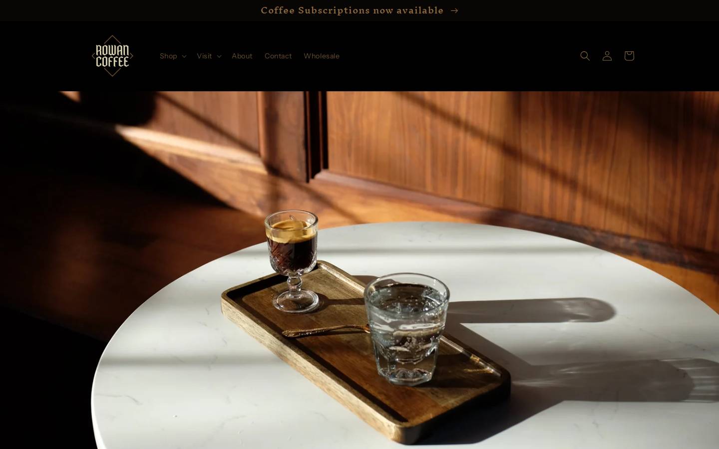 rowancoffee.com homepage screenshot