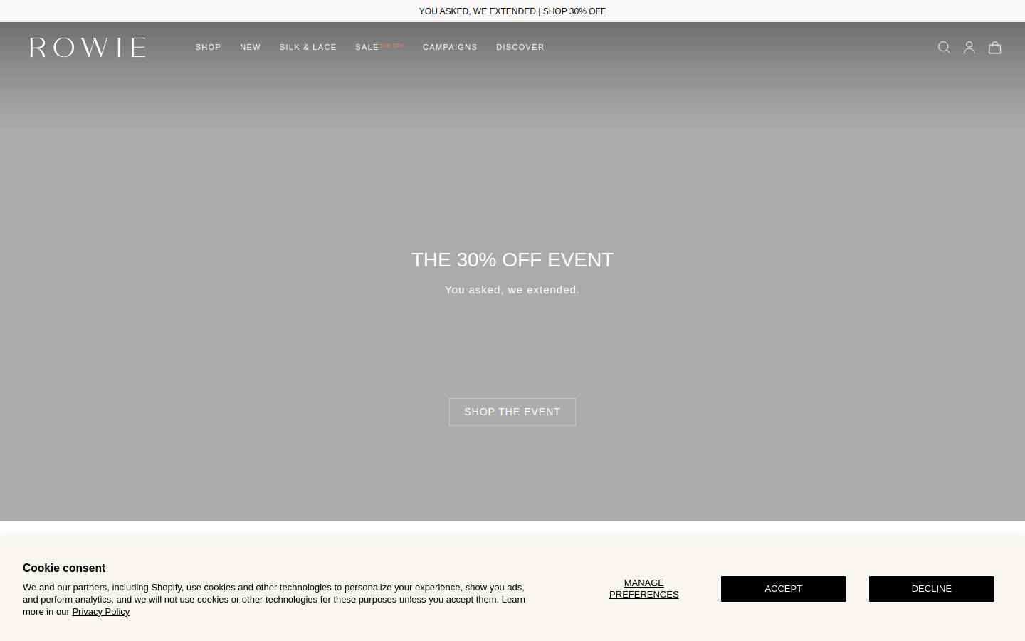 rowiethelabel.com homepage screenshot