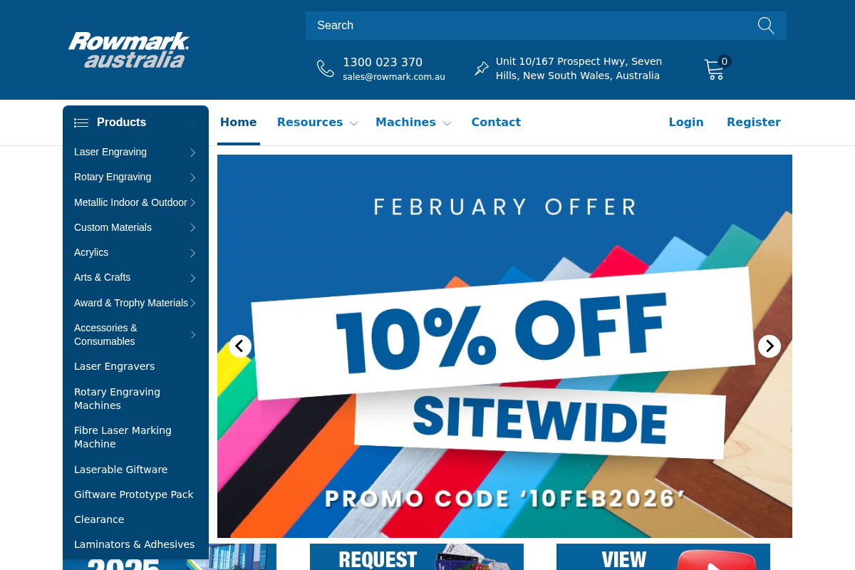 Rowmark Australia homepage screenshot