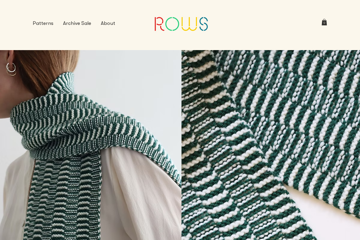 rowsknitwear.com homepage screenshot