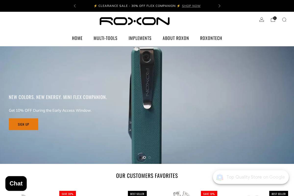 ROXON homepage screenshot