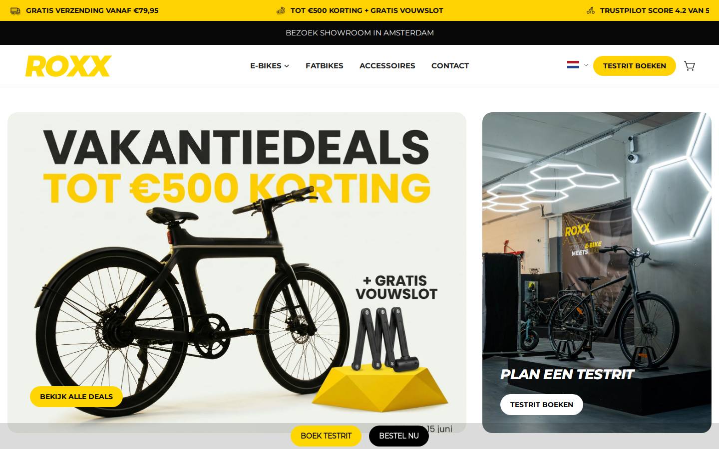 Roxx bike homepage screenshot