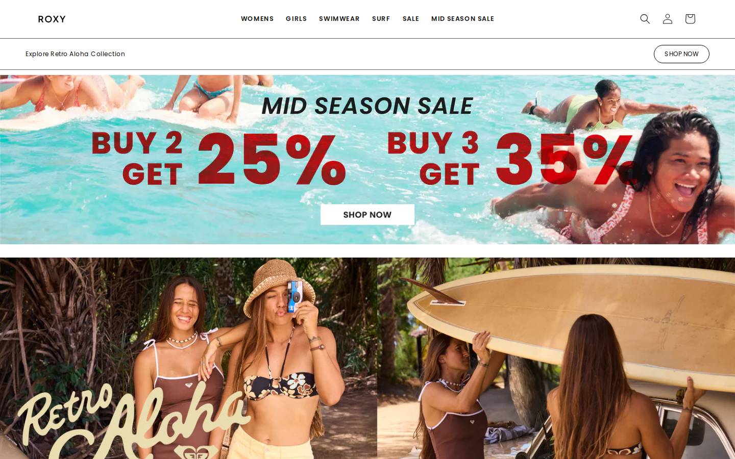 ROXY homepage screenshot