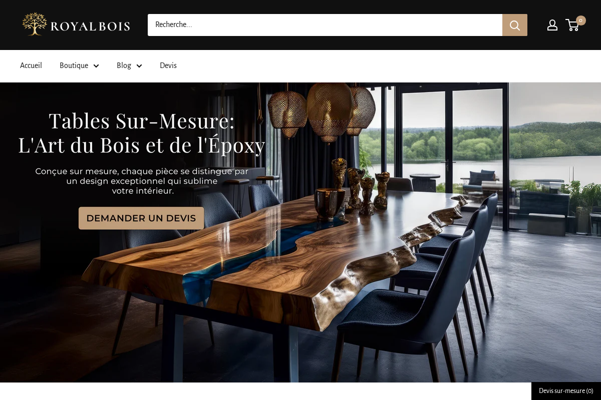 Royal Bois homepage screenshot