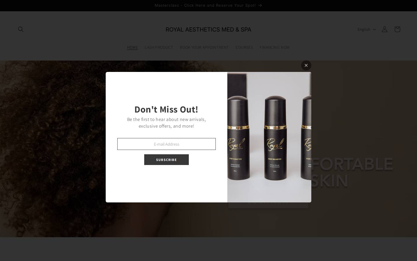 royalaestheticsclinic.com homepage screenshot