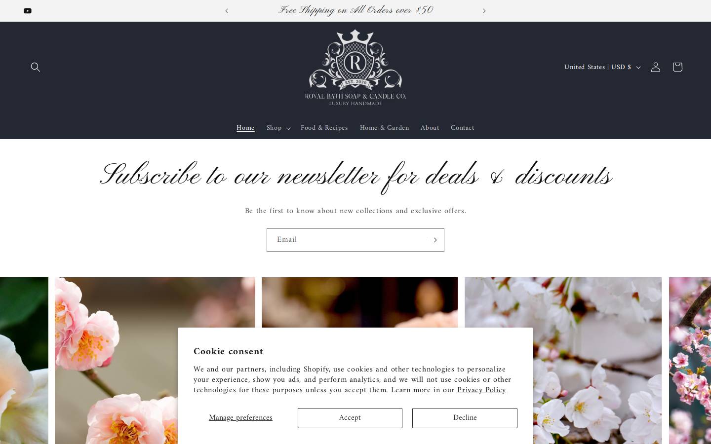 royalbathsoap.com homepage screenshot