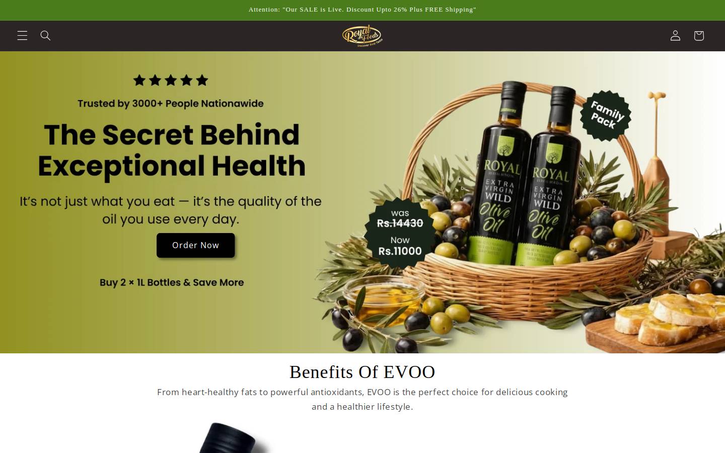 Royalbolanfoods homepage screenshot