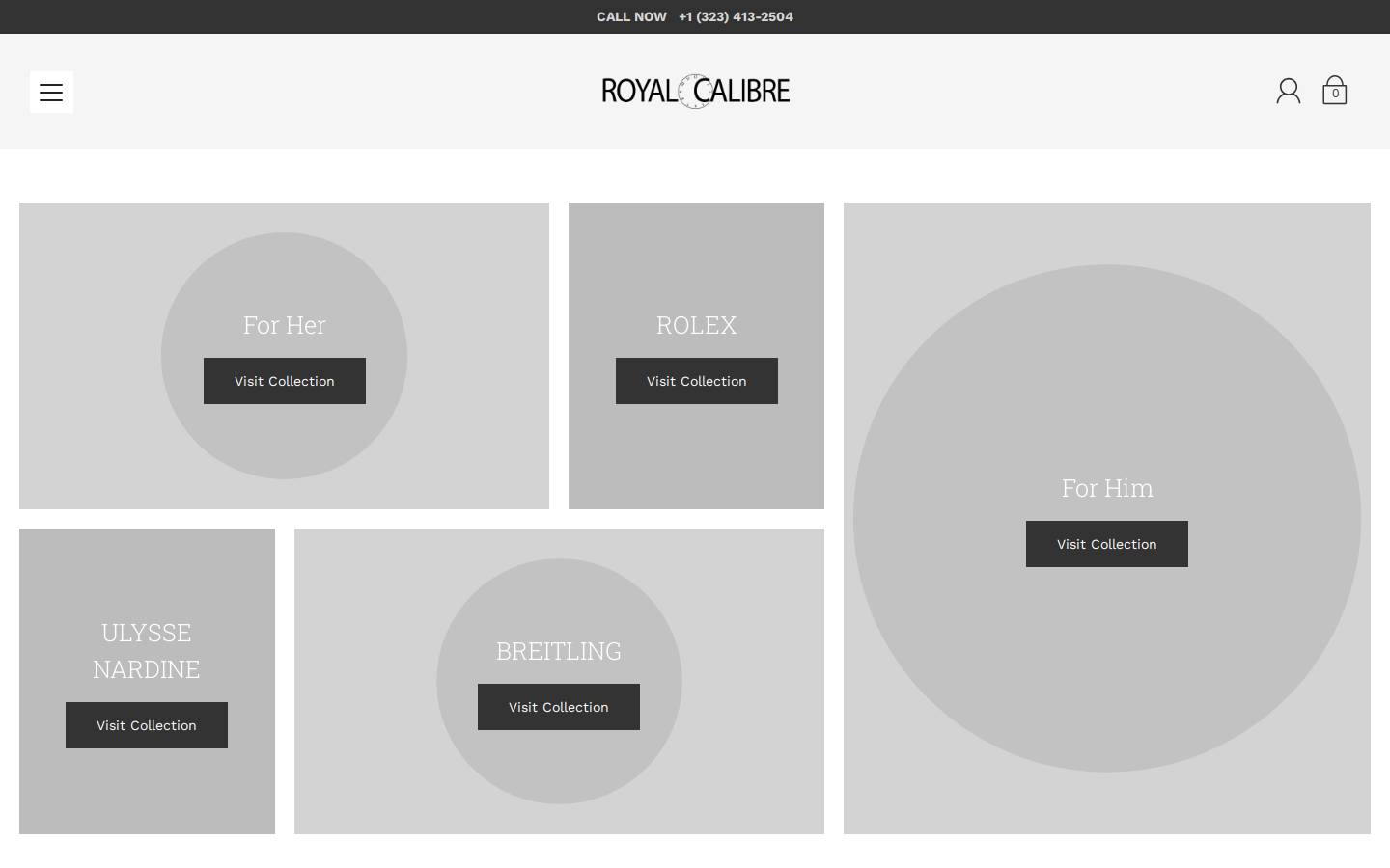 royalcalibre.com homepage screenshot