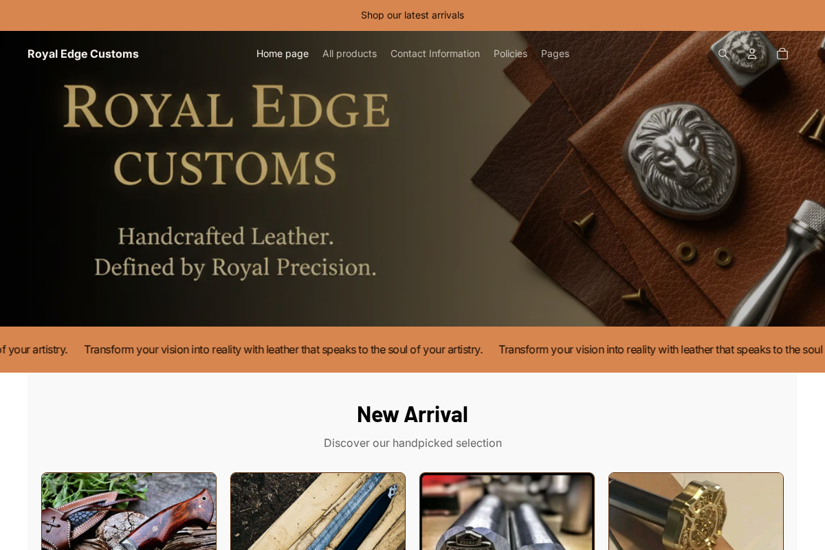 Royal Edge Customs homepage screenshot